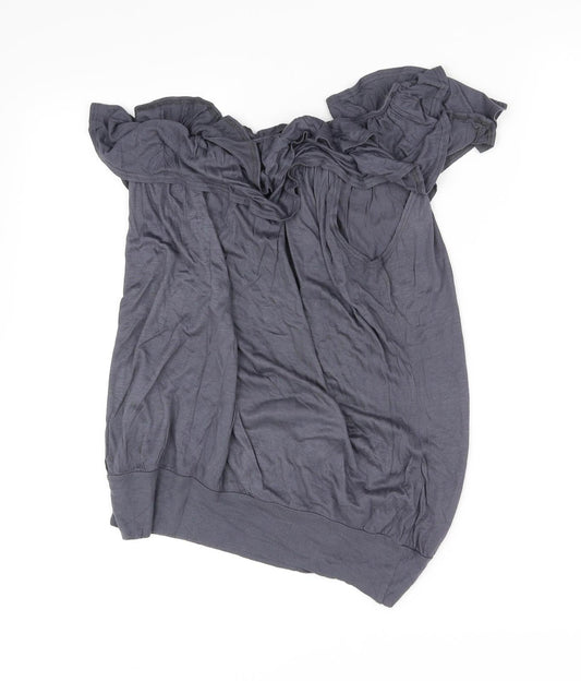 b sharp Womens Grey Basic Blouse Size M