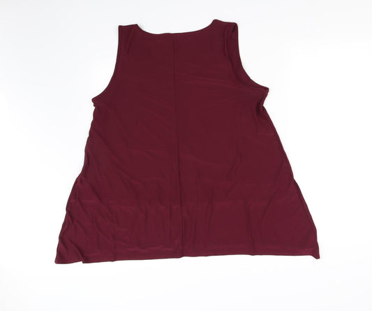style Womens Red Basic Blouse Size L