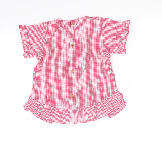 csrafted Girls Red Check Basic Button-Up Size 5-6 Years