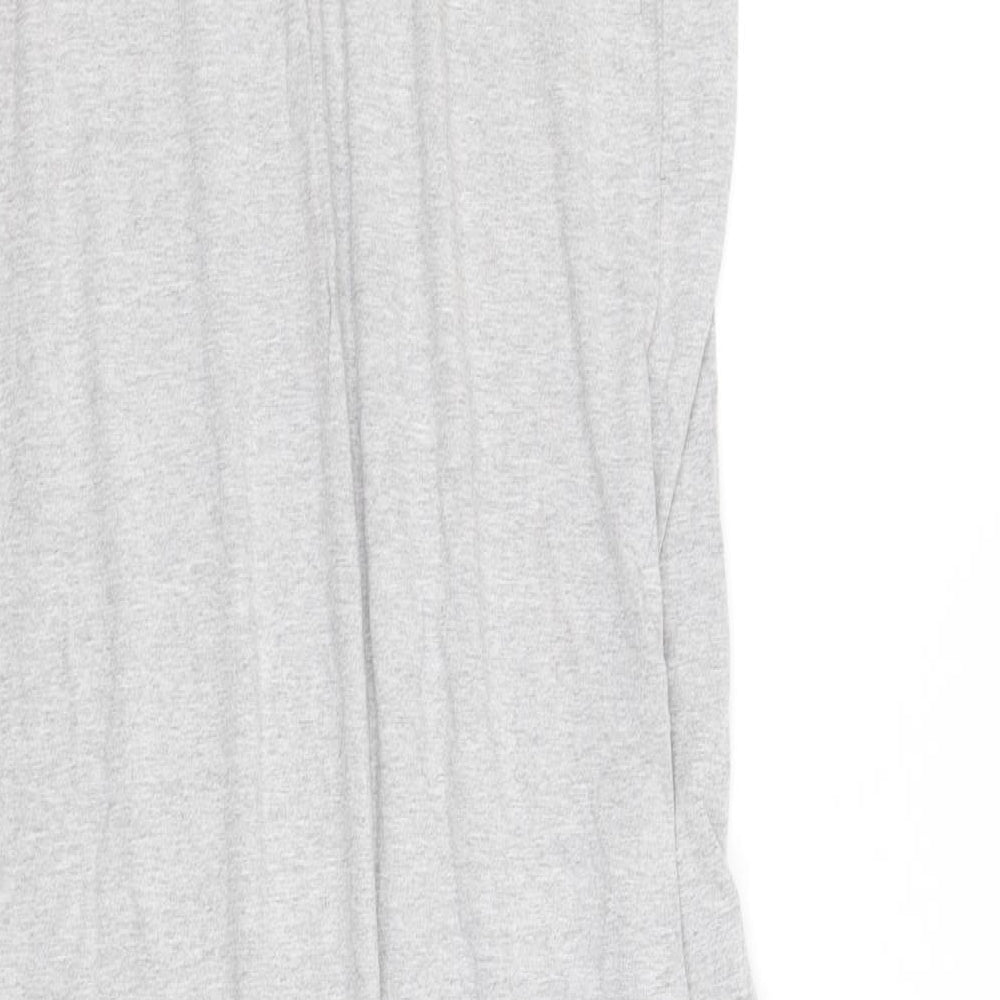 Brand and care label for Next women’s grey flare skirt, size M