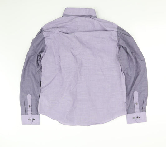 pre worn Womens Purple Basic Button-Up Size L