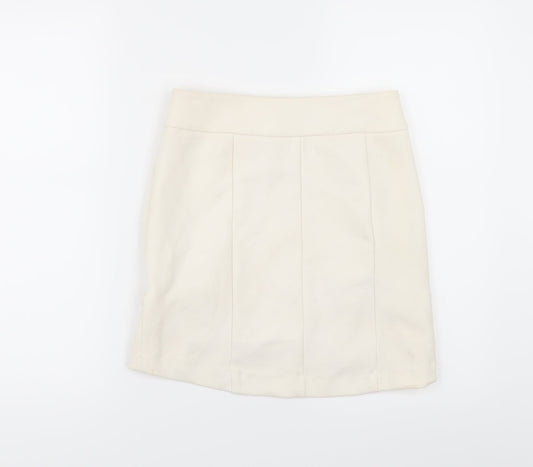 Preworn Womens Ivory Mini Skirt Size 30 in