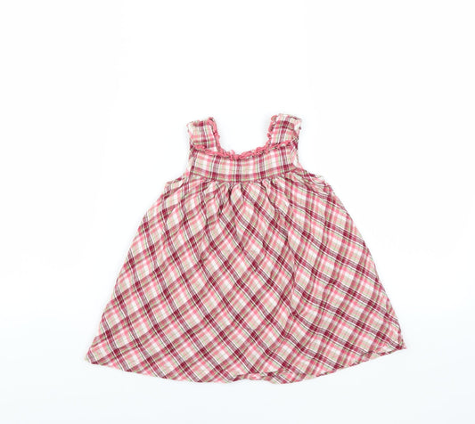Nutmeg Girls Pink Plaid Trapeze & Swing Size 6-9 Months