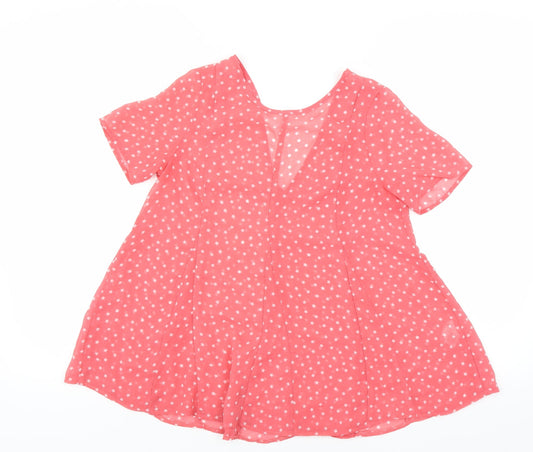 NEXT Womens Pink Basic Blouse Size 6 - star pattern sheer