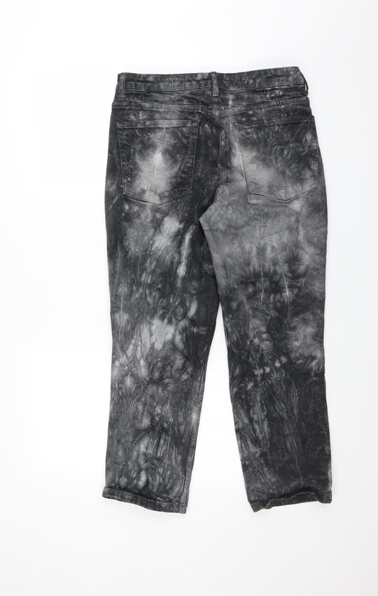 Topshop Womens Grey Denim Straight Jeans Size 32 in L25 in - tie dye