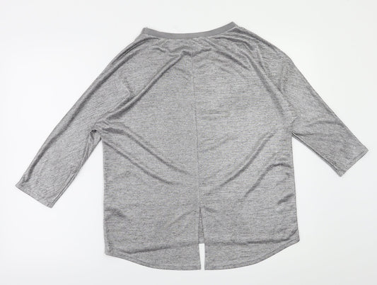 Oasis Womens Silver Basic T-Shirt Size S