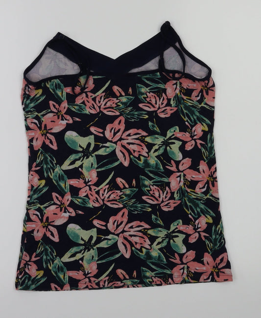 dunnes Womens Blue Floral Basic T-Shirt Size S