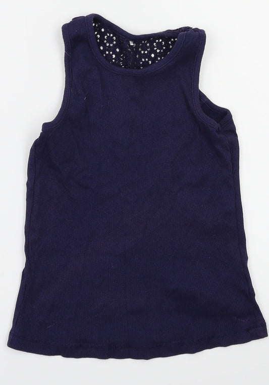 gorge Girls Blue Floral Basic T-Shirt Size 9-10 Years