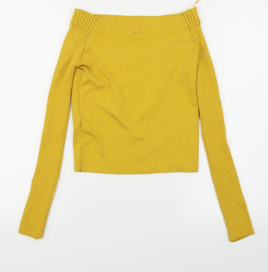 Preworn Womens Yellow Pullover Jumper Size 10 - Cropped
