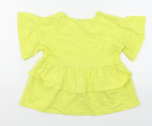 TU Girls Yellow Basic T-Shirt Size 3 Years - Peplum