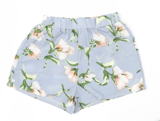 Preworn Womens Purple Floral Hot Pants Shorts Size S