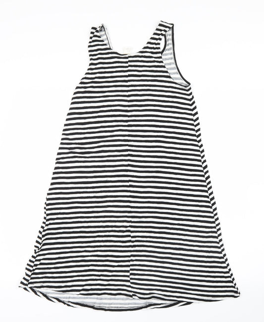 H&M Womens Black Striped Shirt Dress Size 4