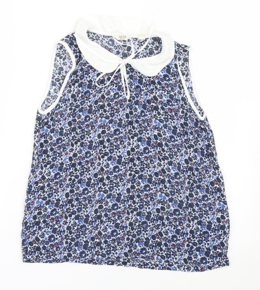Jack Wills Womens Blue Floral Basic Blouse Size 8