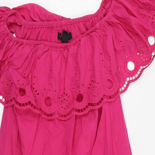 New Look Womens Pink Basic Blouse Size 10