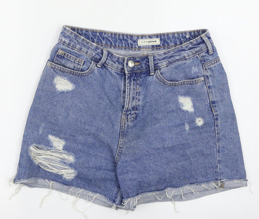 Additional front view of Denim Pimkie women’s blue cut-off shorts, size S