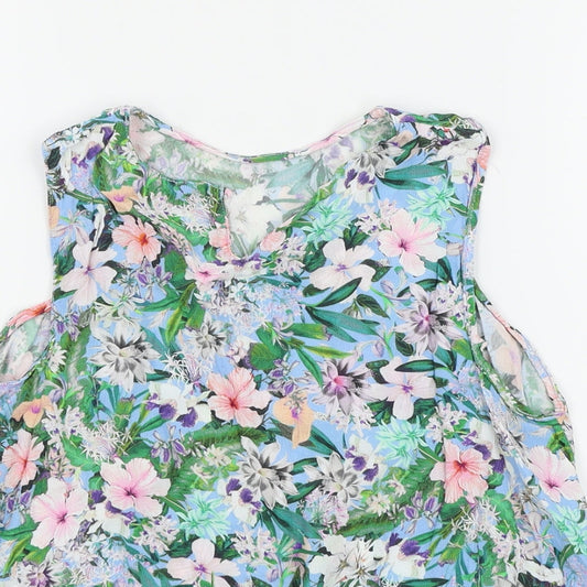 Zara Womens Multicoloured Floral Basic Blouse Size 6