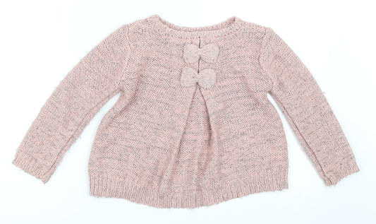 Primark Girls Pink Pullover Jumper Size 7-8 Years