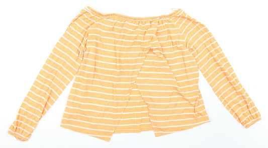 NEXT Womens Orange Striped Basic Blouse Size 14