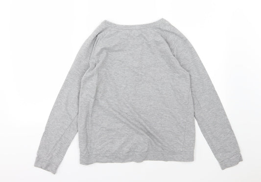 H&M Girls Grey Jersey Pullover Sweatshirt Size 12-13 Years - Slogan
