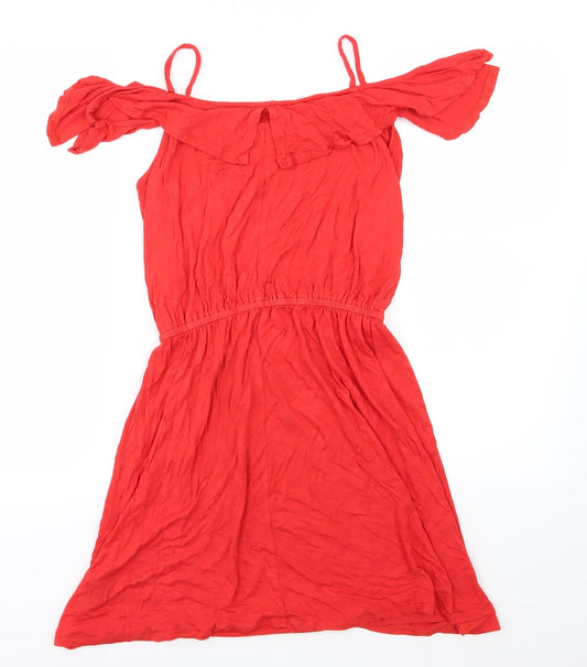 Very Womens Red Jersey A-Line Size 12