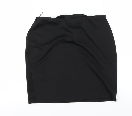 Missguided Womens Black A-Line Skirt Size 12