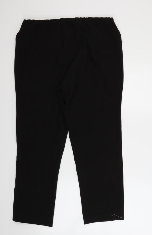 Preworn Womens Black Trousers Size 16 L26 in