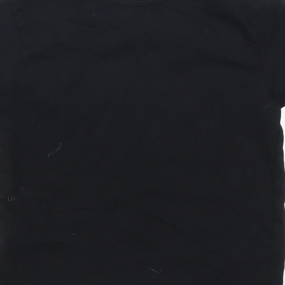 Primark Girls Black Basic T-Shirt Size 18-24 Months - Palm Tree
