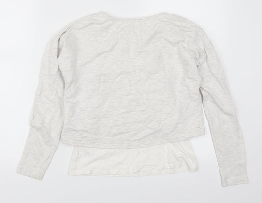 H&M Girls Grey Pullover Sweatshirt Size 11-12 Years - Sport