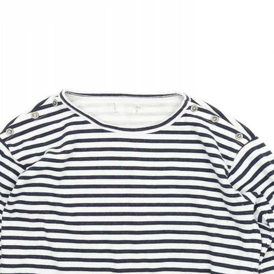 Only Womens Blue Striped Basic Blouse Size M