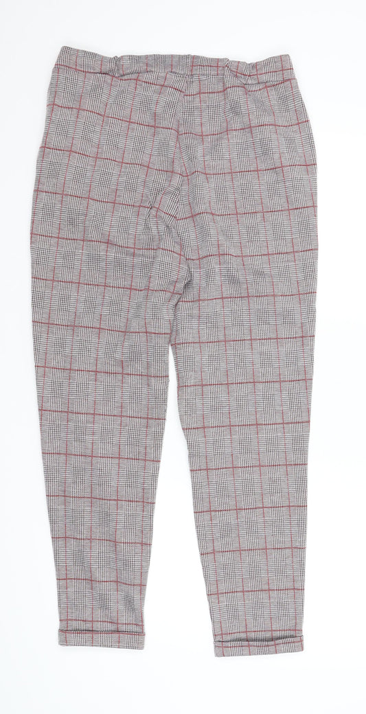 Lipsy London Womens Red Plaid Jegging Trousers Size 12 L25 in