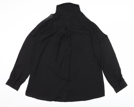 Zanzea Womens Black Basic Blouse Size 10 - Cut Out Shoulder