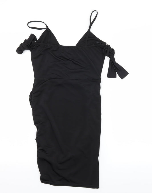 Diva Womens Black Slip Dress Size 6 - Ruched