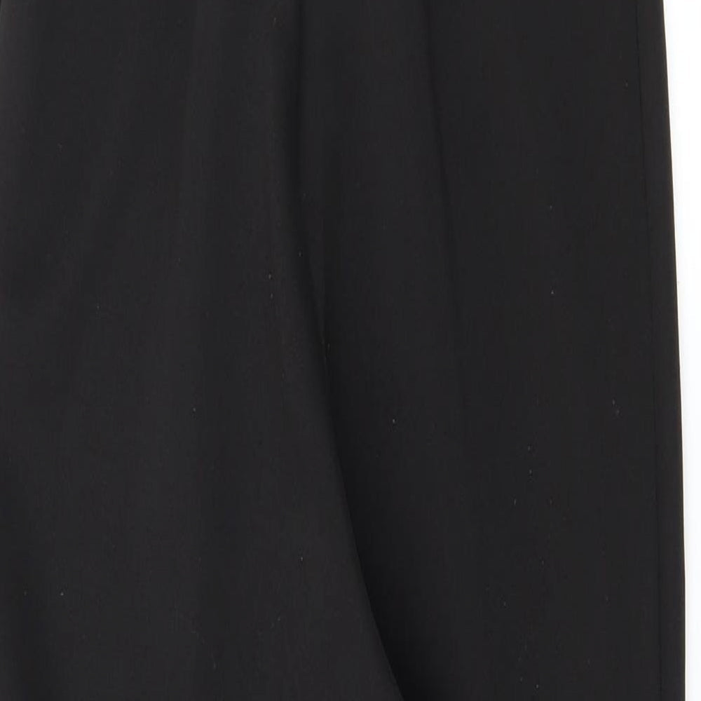Brand and care label for Oh My Love women’s black jumpsuit one-piece, size S, 27-inch leg