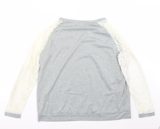 vague Womens Grey Basic T-Shirt Size XL