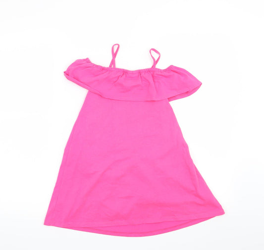 Matalan Girls Pink T-Shirt Dress Size 7 Years