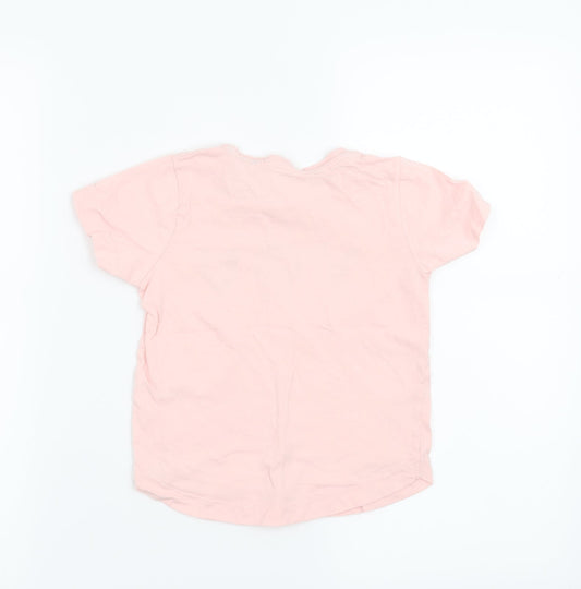 Matalan Girls Pink Basic T-Shirt Size 6 Years - You mean the world to me