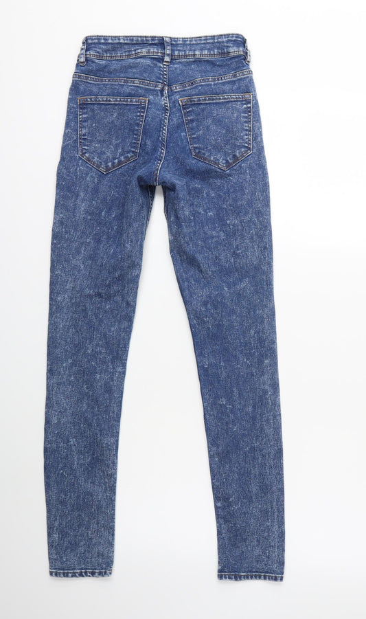 H&M Womens Blue Denim Skinny Jeans Size 8 L29 in