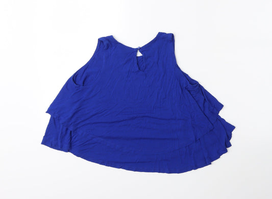 Select Womens Blue Basic Tank Size 8