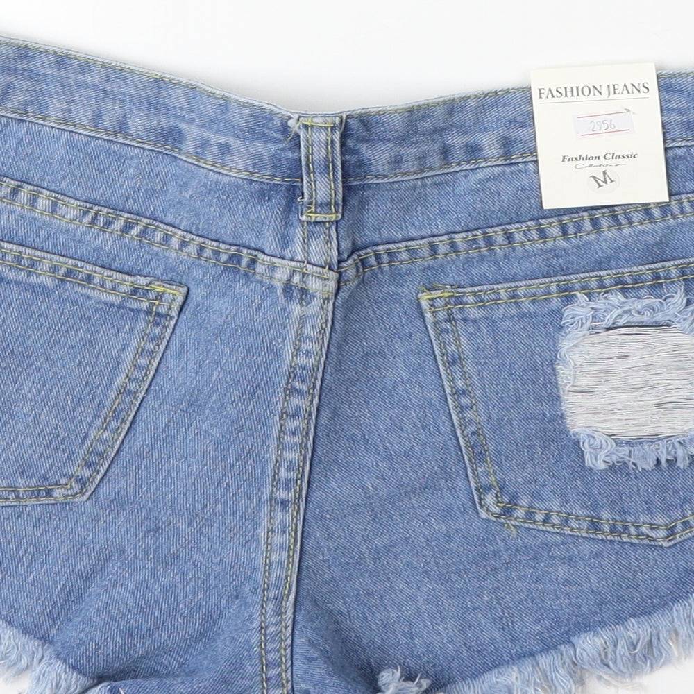 Fashion Jeans Womens Blue Denim Hot Pants Shorts Size M