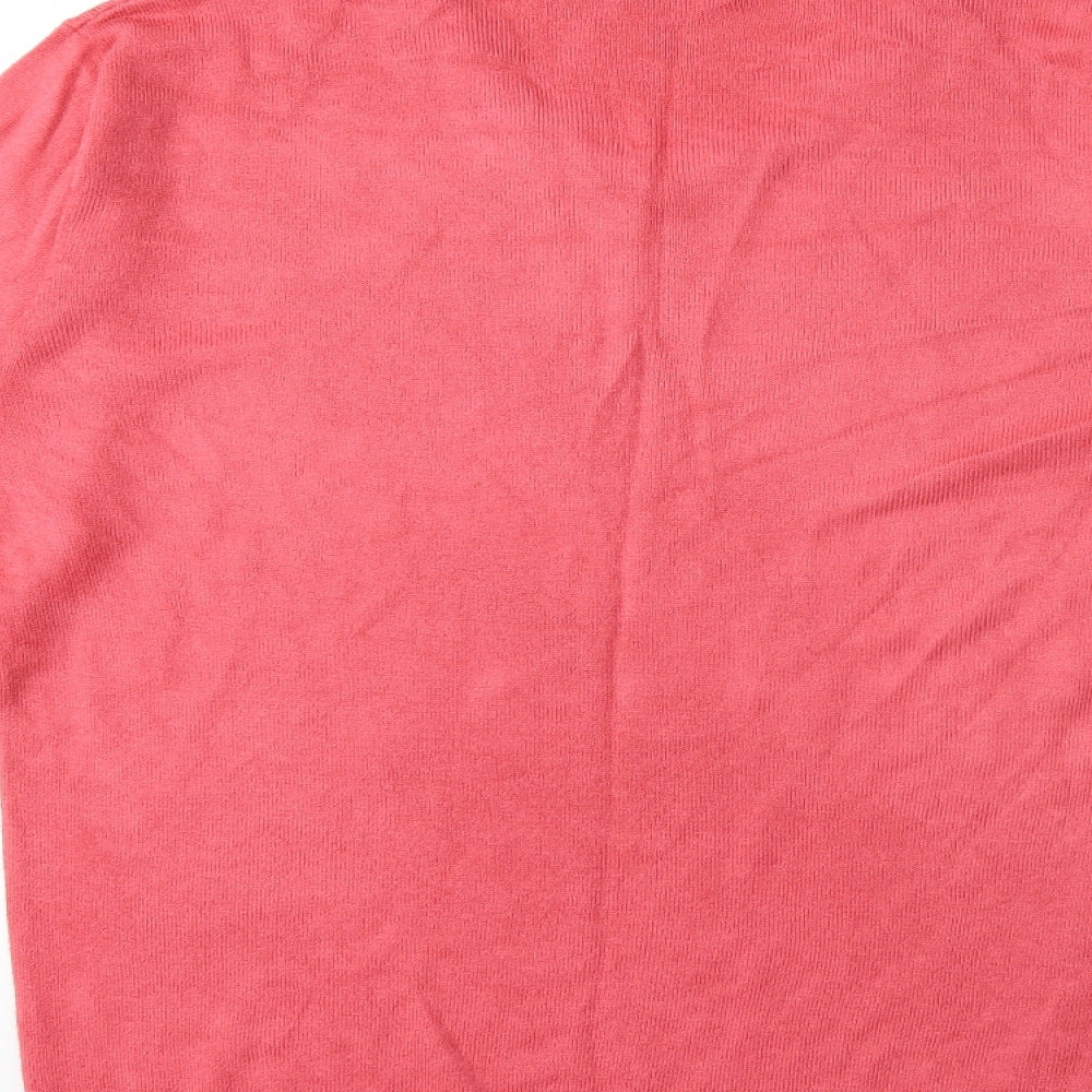 Easy Mens Pink Knit Pullover Jumper Size M