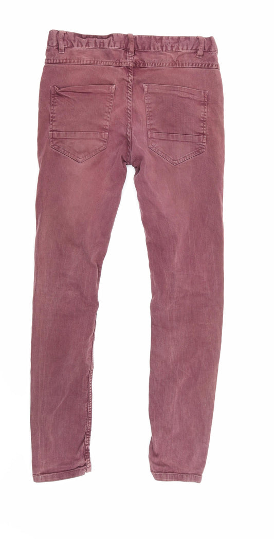 Riverisland Womens Red Denim Skinny Jeans Size 30 in L32 in