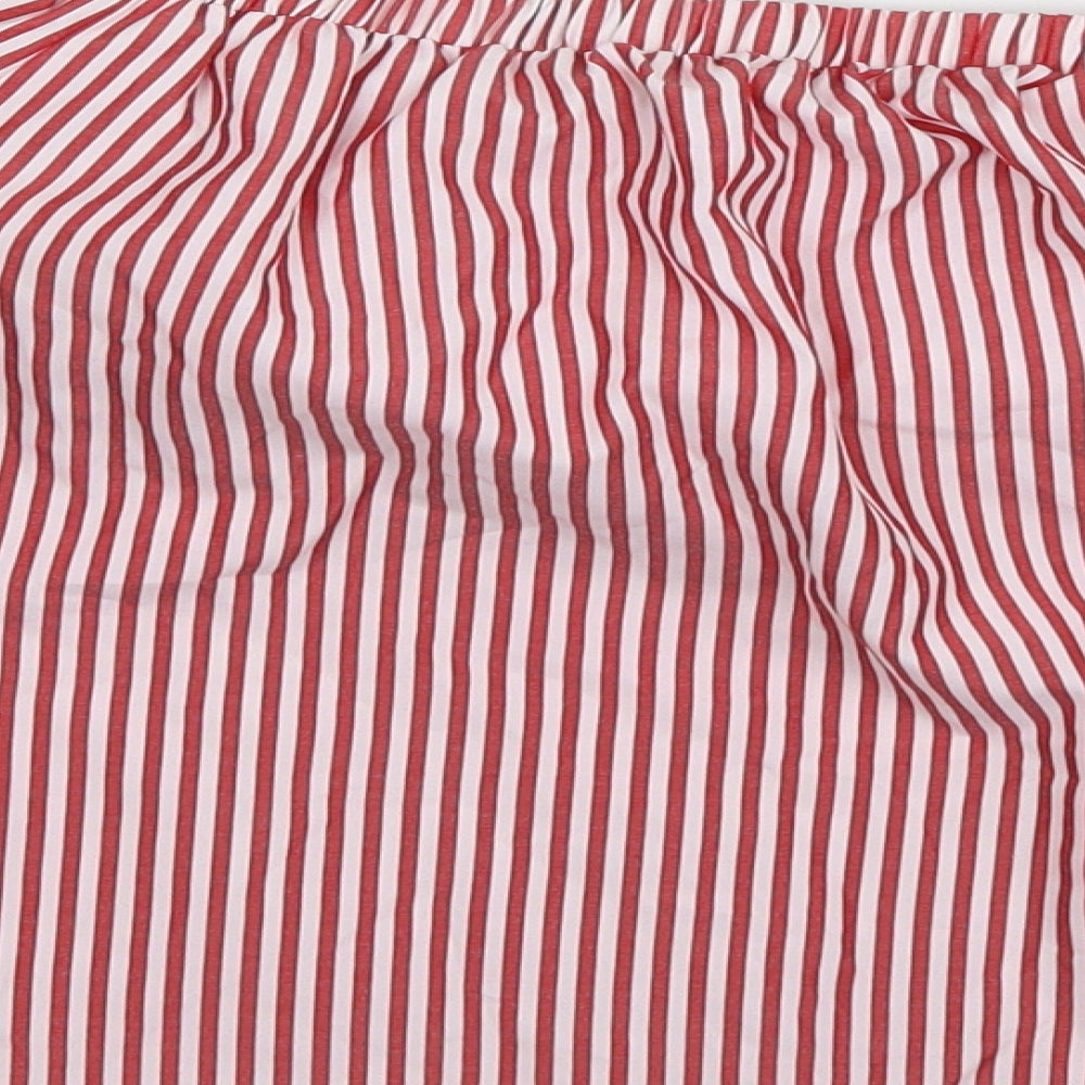 Brand and care label for Select women’s multicoloured striped cropped blouse, size UK 14