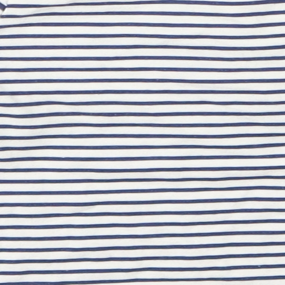 the kids divison Girls White Striped Basic T-Shirt Size 9-12 Months