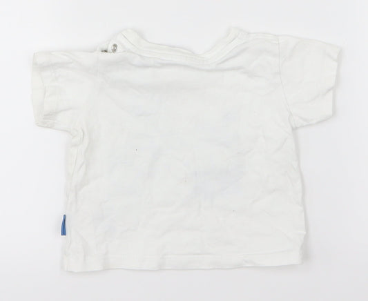 Marks and Spencer Boys White Basic T-Shirt Size 0-3 Months - Cars