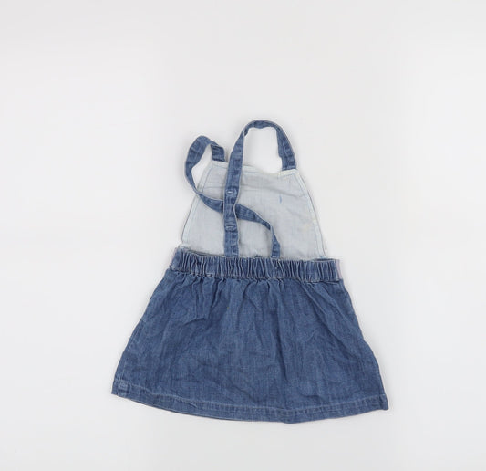 Matalan Girls Blue Pinafore/Dungaree Dress Size 6-9 Months
