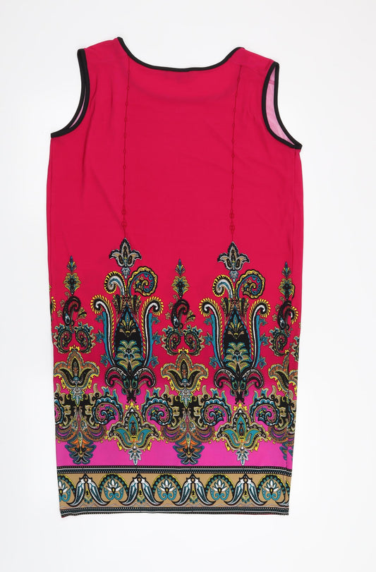 print fusion Womens Pink Paisley A-Line Size S