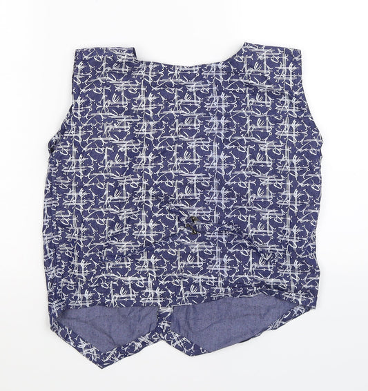 Bonobo Boys Blue Floral Denim Vest Jumper Size 2XL - waistcoat