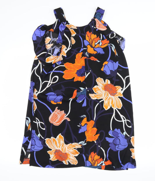 Dorothy Perkins Womens Black Floral Basic Tank Size 14