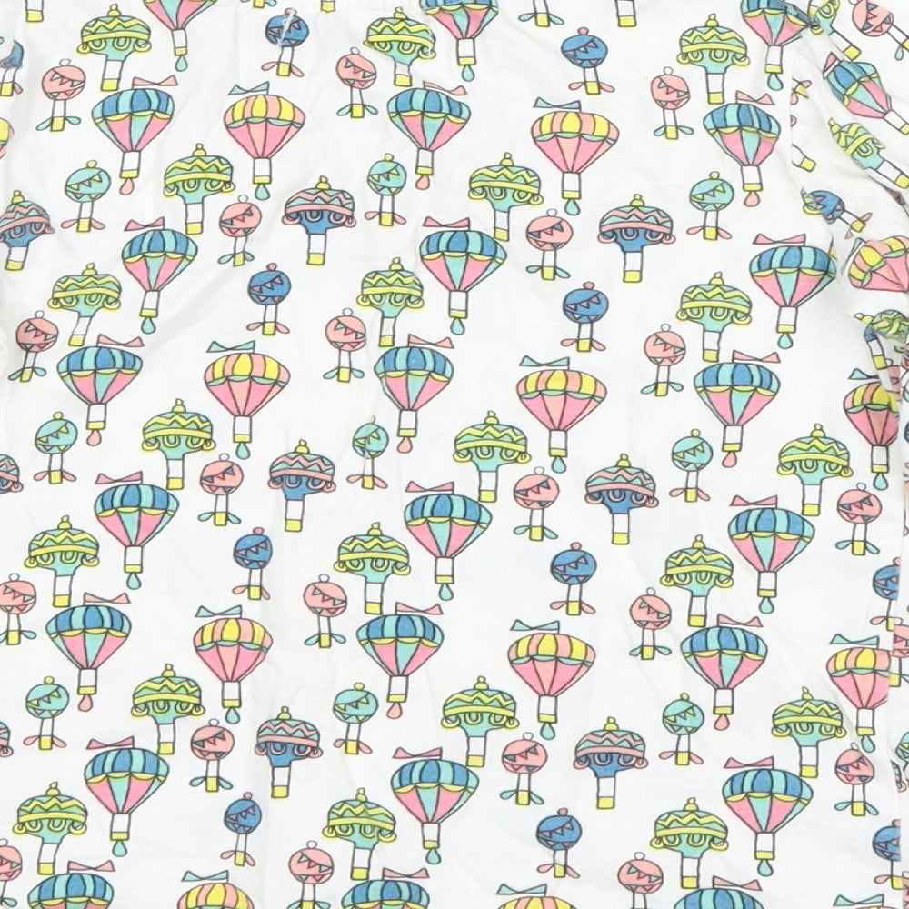 Brand and care label for Their Nibs girls’ white spotted basic casual, size 5-6, years - hot air balloon
