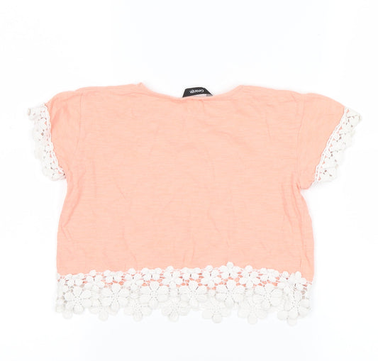 George Girls Pink Cropped T-Shirt Size 4-5 Years